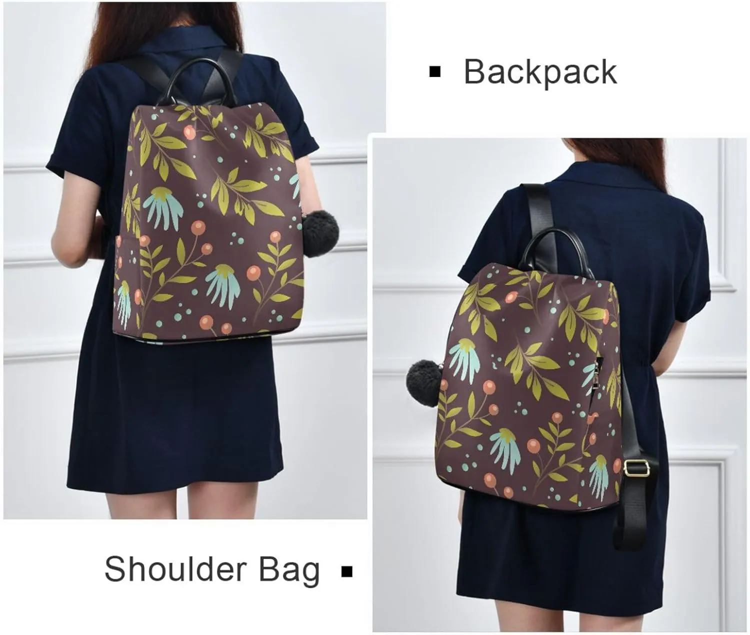 Mini Backpack Women Travel Handbag Shoulder Bag for Outing Shopping Traveling Going Out Pattern 4