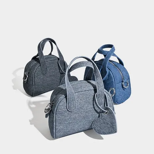 Mini Denim Bowling Bag