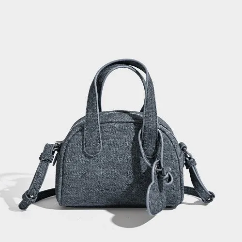 Mini Denim Bowling Bag