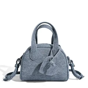 Mini Denim Bowling Bag