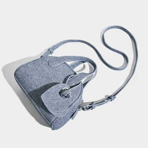 Mini Denim Bowling Bag