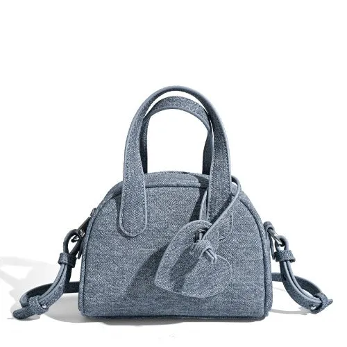 Mini Denim Bowling Bag