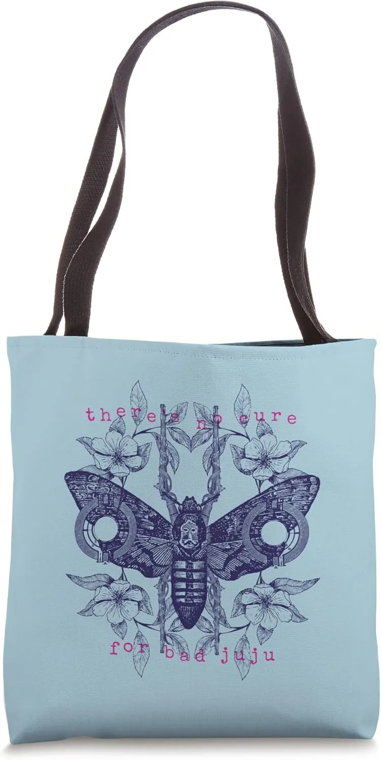 Modern Vaporwave Aesthetic Macabra Encyclopedia BadJuju Moth Tote Bag