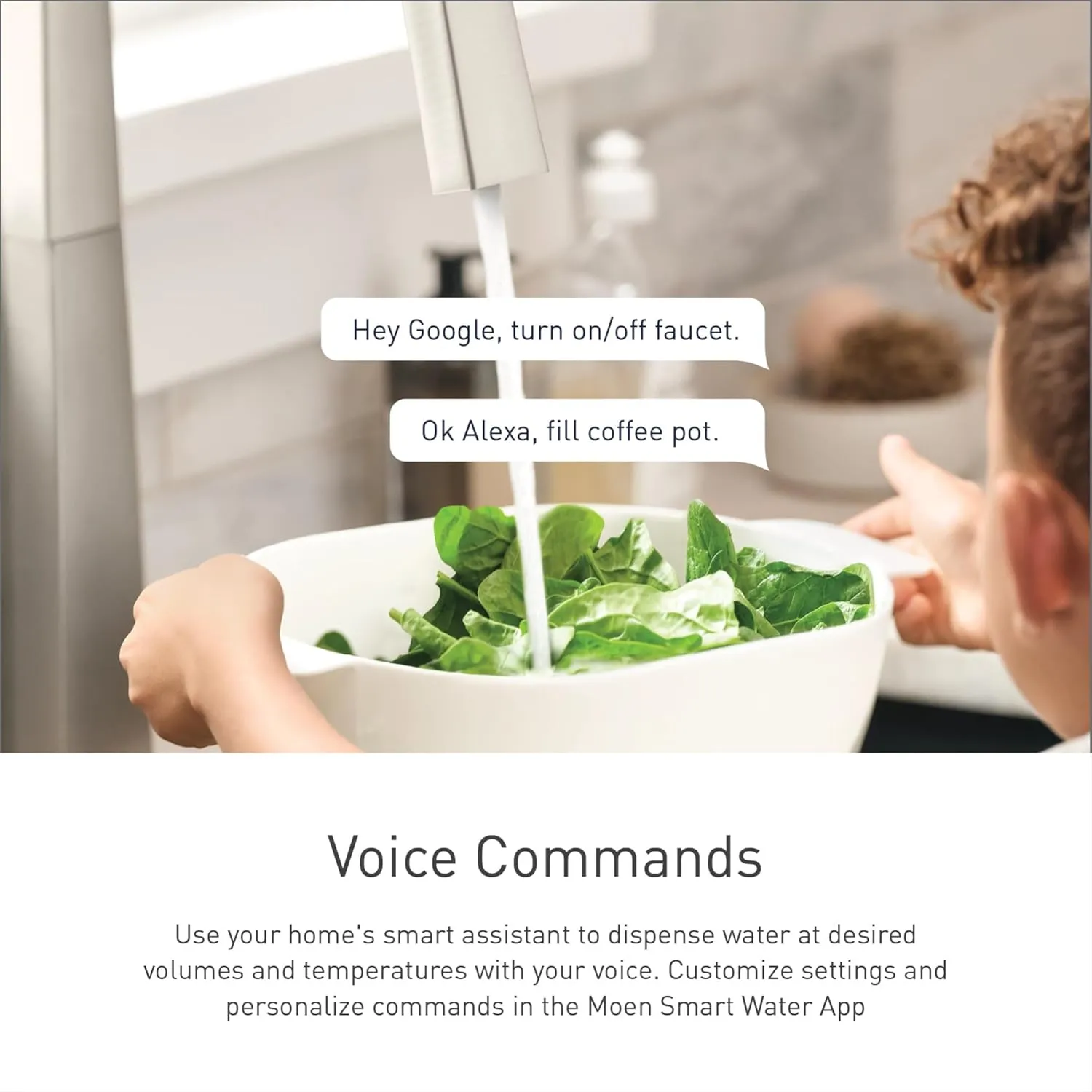 Moen 7864EVC Sleek Smart Touchless Pull Down Sprayer Kitchen Faucet with Voice Control and Power Boost, Chrome