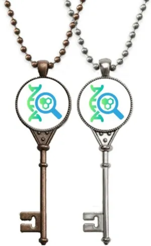 Molecular Structure Magnifying Glass Gene Key Necklace Pendant Jewelry Couple Decoration