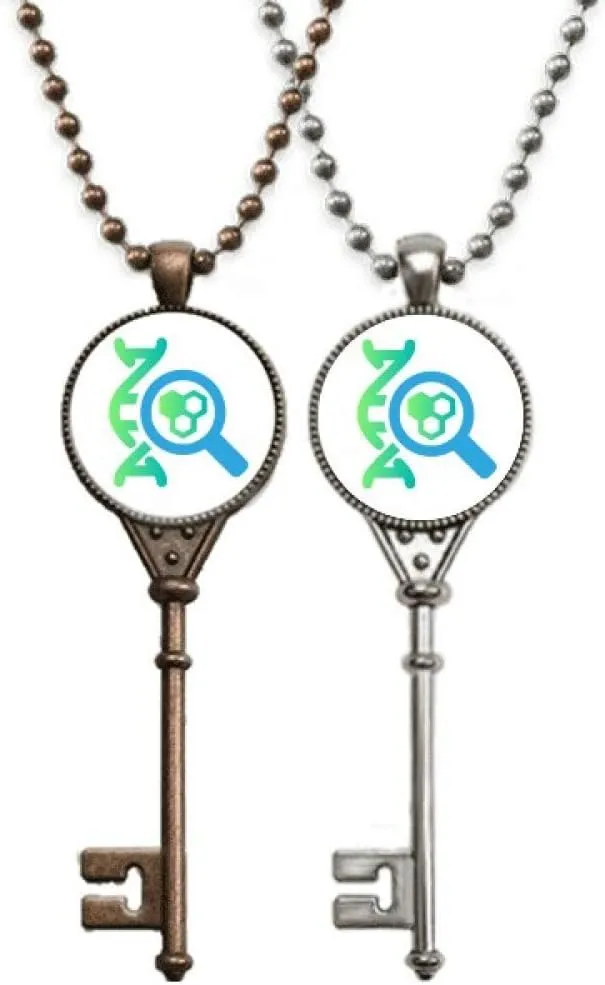 Molecular Structure Magnifying Glass Gene Key Necklace Pendant Jewelry Couple Decoration