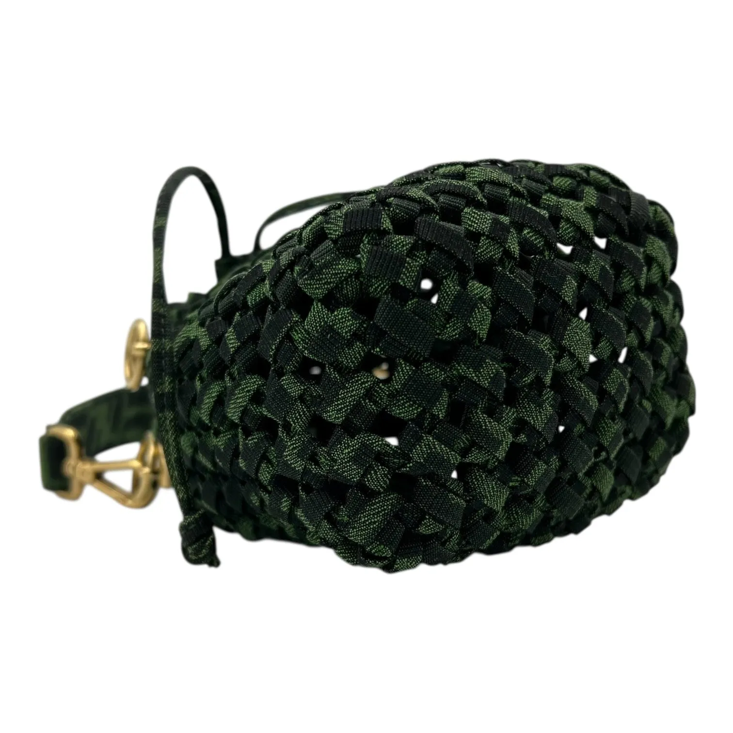 Mon Tresor Crossbody Bag Green in Canvas, Gold hardware