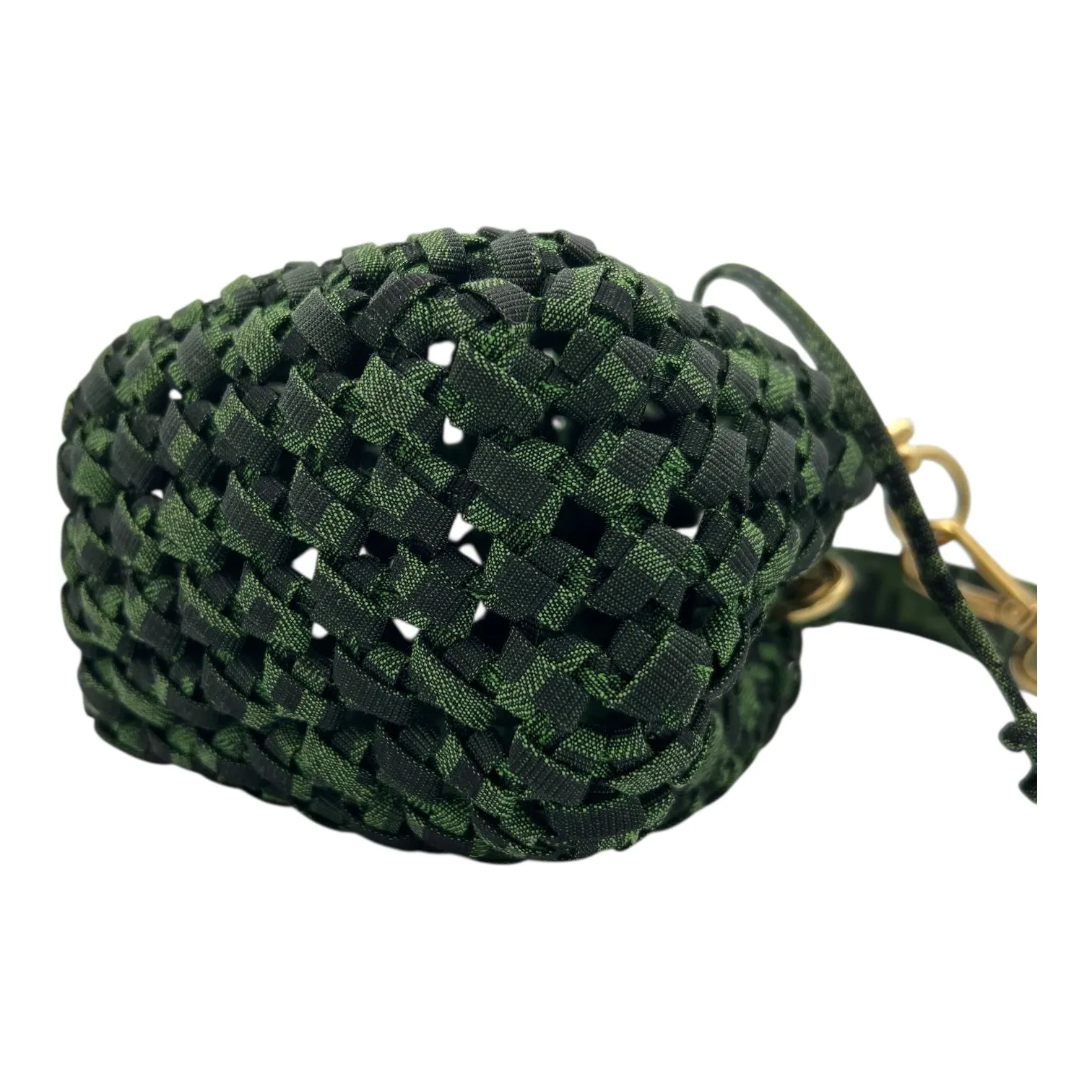 Mon Tresor Crossbody Bag Green in Canvas, Gold hardware