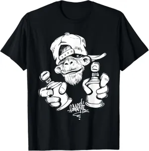 Monkey Graffiti Hip Hop Rap Music Ape Graphic Apparel Gift T-Shirt