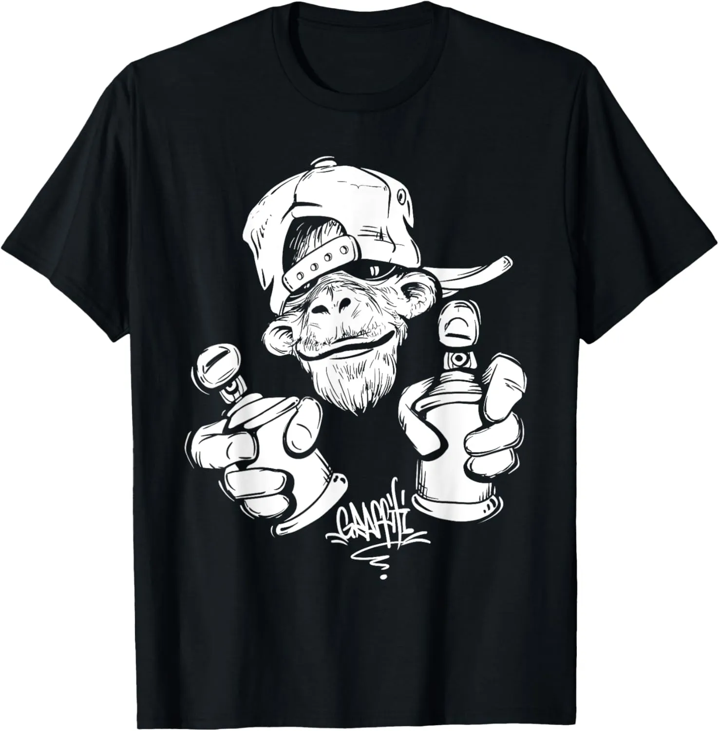 Monkey Graffiti Hip Hop Rap Music Ape Graphic Apparel Gift T-Shirt