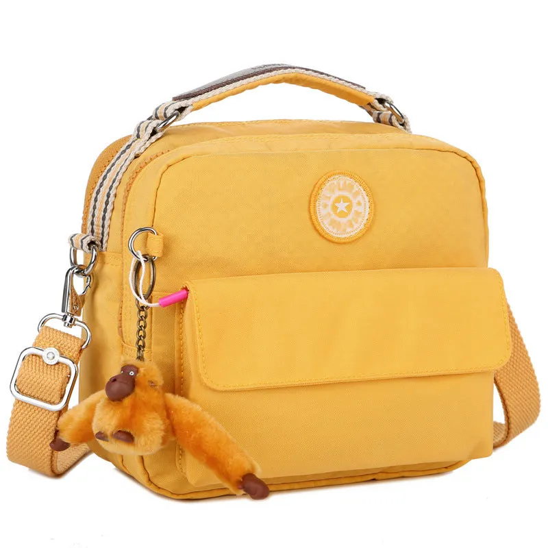 Monkey Nylon Canvas Lightweight Single Portable Crossbody Bags