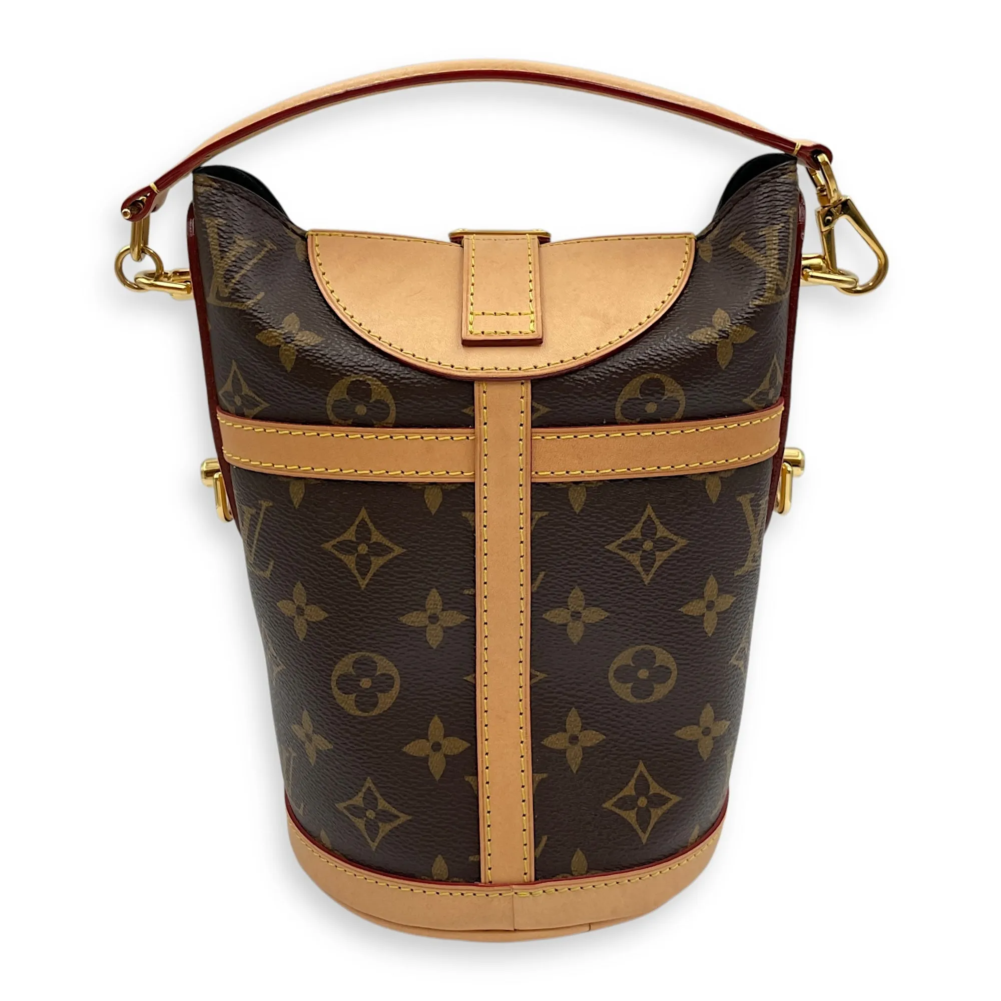 Monogram Brown Monongram Crossbody Bag in Coated Canvas, Gold hardware