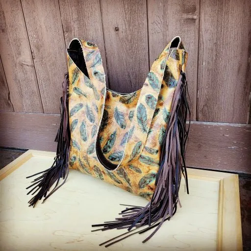 Montana Hobo Handbag in Plumas Sepia Turquoise