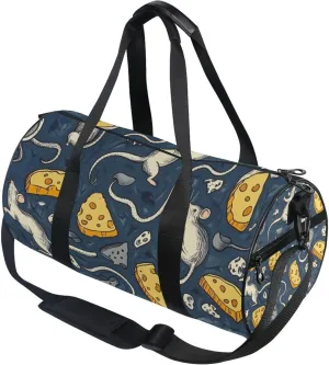 Mouse Cheese Gym Duffle Bag Women Men Sports Fitness Bag for Travel Workout Gymnastics Dance Ballet