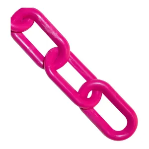 Mr. Chain Plastic Barrier Chain, Safety Pink, 1.5-Inch Link Diameter, 100-Foot Length (30025-100)
