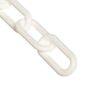 Mr. Chain Plastic Barrier Chain, White, 1-Inch Link Diameter, 50-Foot Length (10001-50)