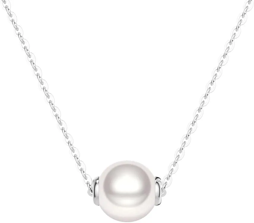 MSBLUE® 8mm Classic Freshwater Cultured Pearl Pendant | Elegant Pearl Necklace for Women | Perfect for Anniversary, Gift, or Bridal Jewelry