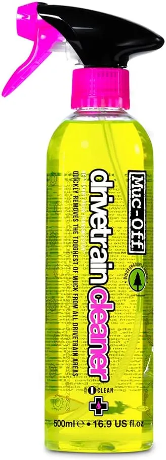 Muc-Off Nano Tech Bike Cleaner Bio Drivetrain Cleaner, 500 Milliliters - Effective Biodegradable Bicycle Chain Cleaner and Degreaser Spray - Suitable for All Types of Bike