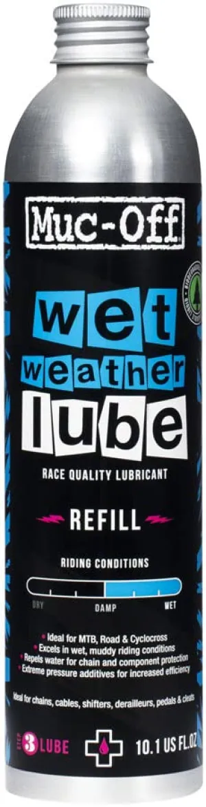 Muc-Off Wet Chain Lube, 10.14 fl oz - Bike Lube Refill, Bike Chain Oil, Chain Wax for Wet Weather Conditions - Biodegradable Bike Lubricant and Bicycle Chain Oil