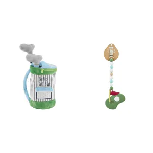 Mud Pie My Bag Plush Golf Set, 5-Piece with Golf Ball, Driver, Putter, Putting Green and Golf Clip On Teether, Ages up to 18M