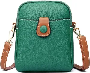 Mudono Small Crossbody Bag for Women Genuine Leather Cell Phone Purse Lightweight Shoulder Bag Vintage Daily Wallet Bag