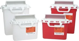 Multi-purpose Sharps Container 1-piece 10.75h X 10.75w X 4d Inch 5.4 Quart Translucent Base Horizontal Entry Lid