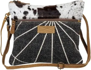 Myra Bag Artless Small & Cross Body Bag Upcycled Canvas, Rug, Leather & Cowhide S-2607