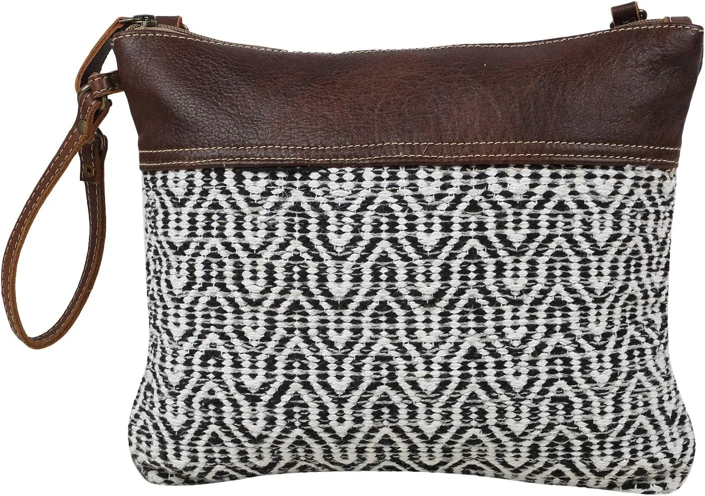 Myra Bag Mix n' Match Upcycled Canvas & Leather Crossbody Bag S-1578