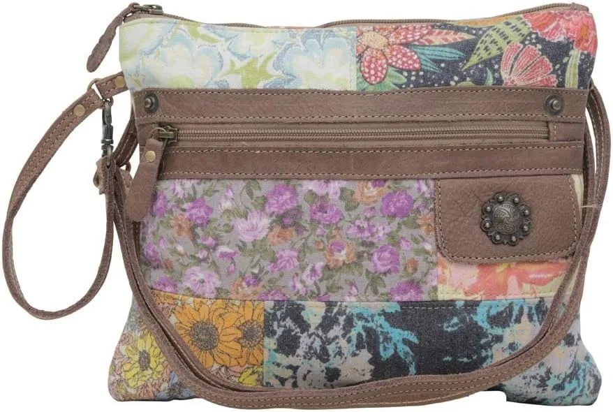 Myra Bag Western Leather Crossbody Bag for Women - Upcycled Canvas Shoulder Bag Le Piccolo