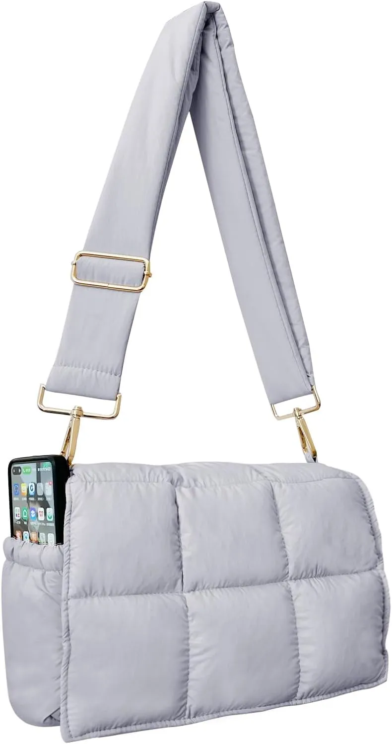 NAARIIAN Crossbody Bag for Women Quilted Puffer Purse Fashion Lightweight Travel Handbags Cute Small Shoulder Bag