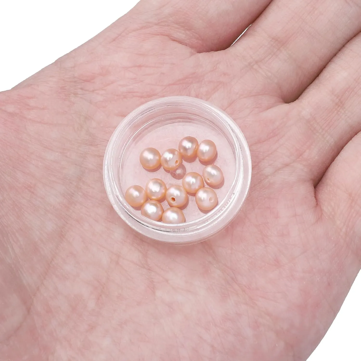 Natural Half Drilled Pearl Beads Pink 4-4.5mm 12pcs AAAA Freshwater Cultured Loose Gemstone Beads for DIY Stud Earring Jewelry Making
