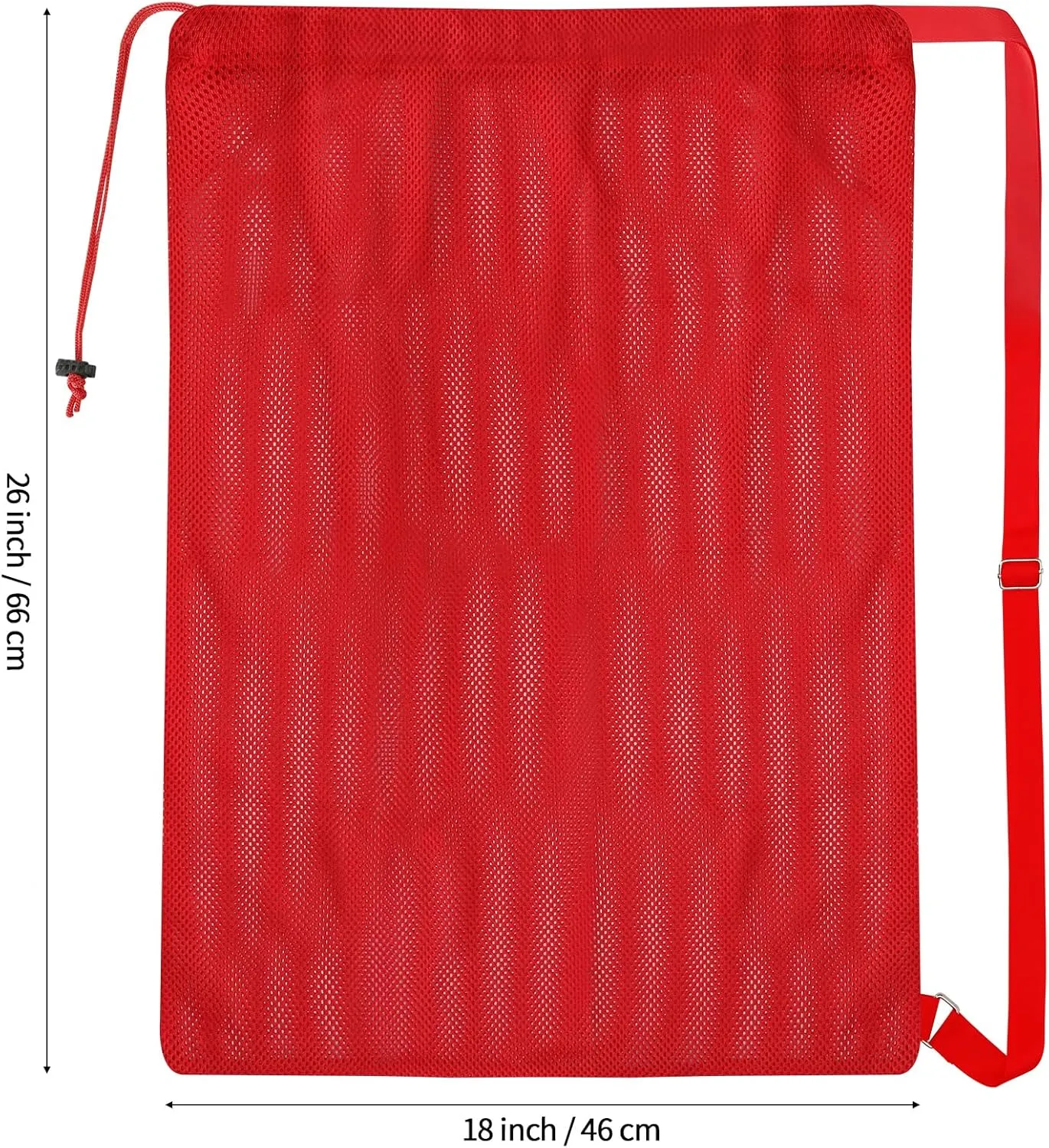 NATURAL STYLE 2 Packs Swim Bag Mesh Drawstring Backpack Oversized 18" x 26", Large Mesh Drawstring Backpack for Beach, Swimming, Gym, and Workout Gear (Red)