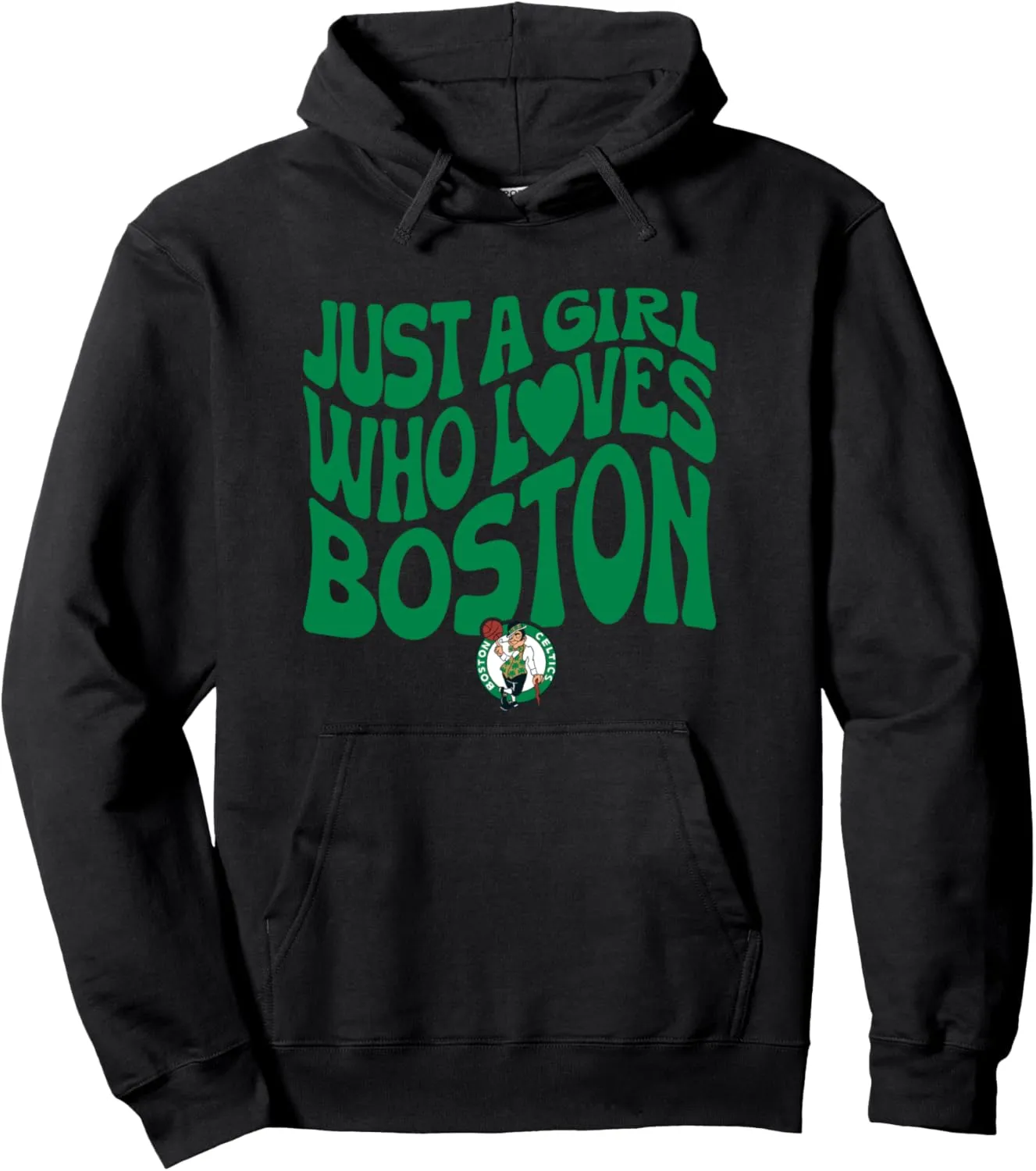 NBA Just A Girl Who Loves Boston Celtics Wavy Logo Pullover Hoodie