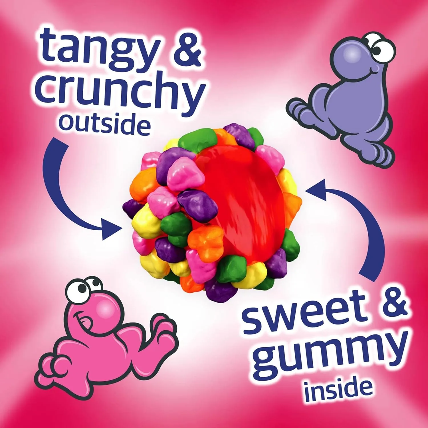 NERDS Gummy Clusters, Candy Treat Packs, Rainbow, Crunchy and Gummy, 30 oz (60 ct)