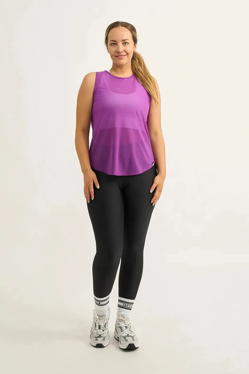 Net Muscle Back Tank - Purple