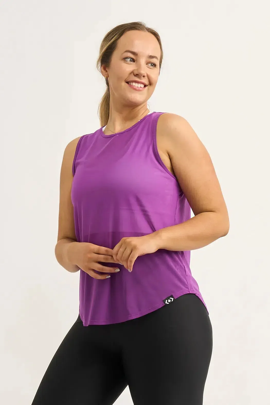 Net Muscle Back Tank - Purple