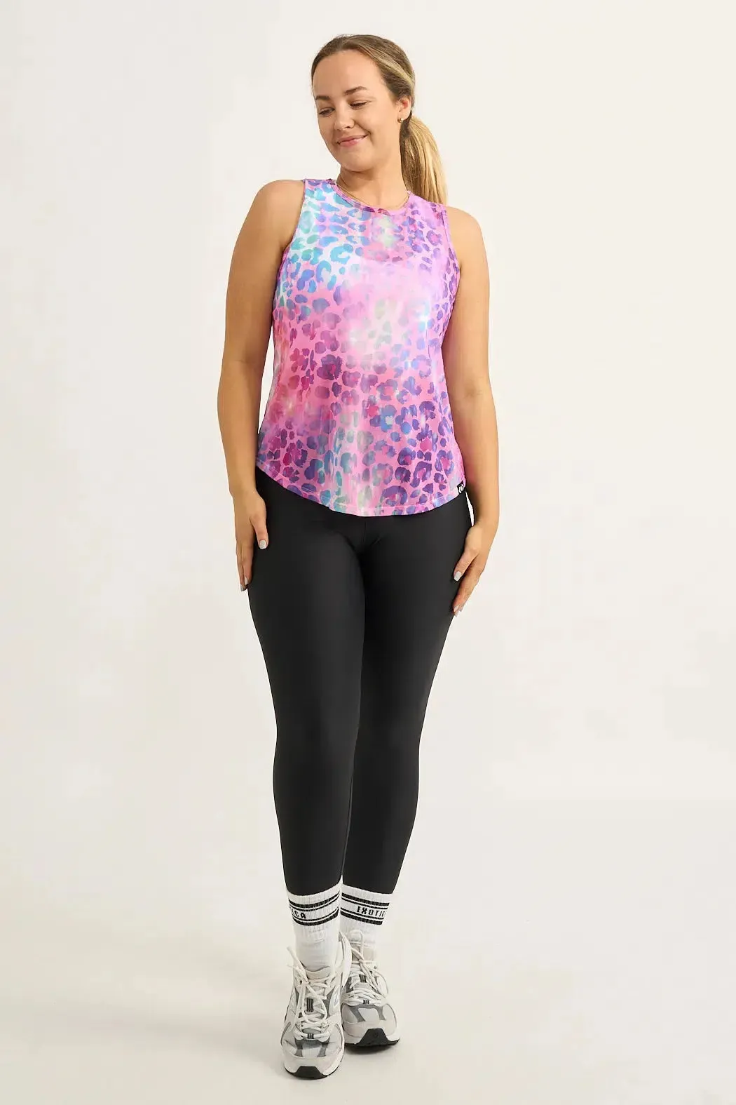 Net Muscle Back Tank - Rainbow Jag
