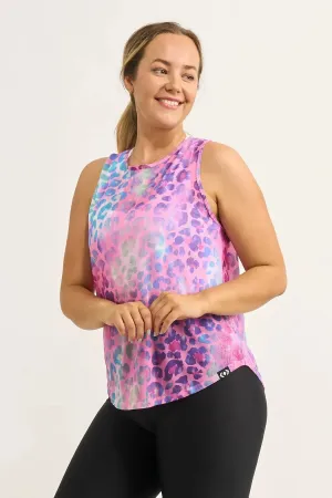 Net Muscle Back Tank - Rainbow Jag