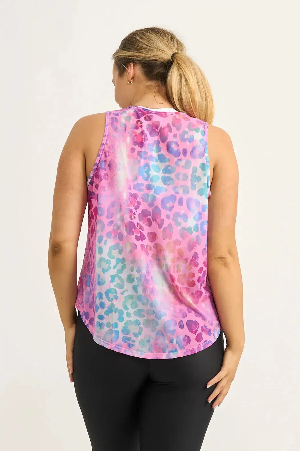 Net Muscle Back Tank - Rainbow Jag