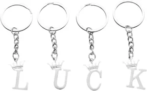 New 2025 Unisex Simple Stainless Steel Crown 26 Letters Key Chain for Women Personality Metal Initial Alphabet Keyring Car Handbag Pendant Gifts Jewelry Fashion Trendy Accessories Gift and Men