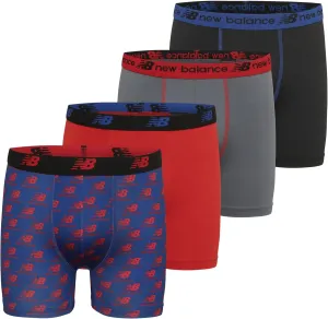 New Balance Boys' Tagless Moisture Wicking Breathable Boxer Briefs Underwear (2 Performance/2 Mesh)