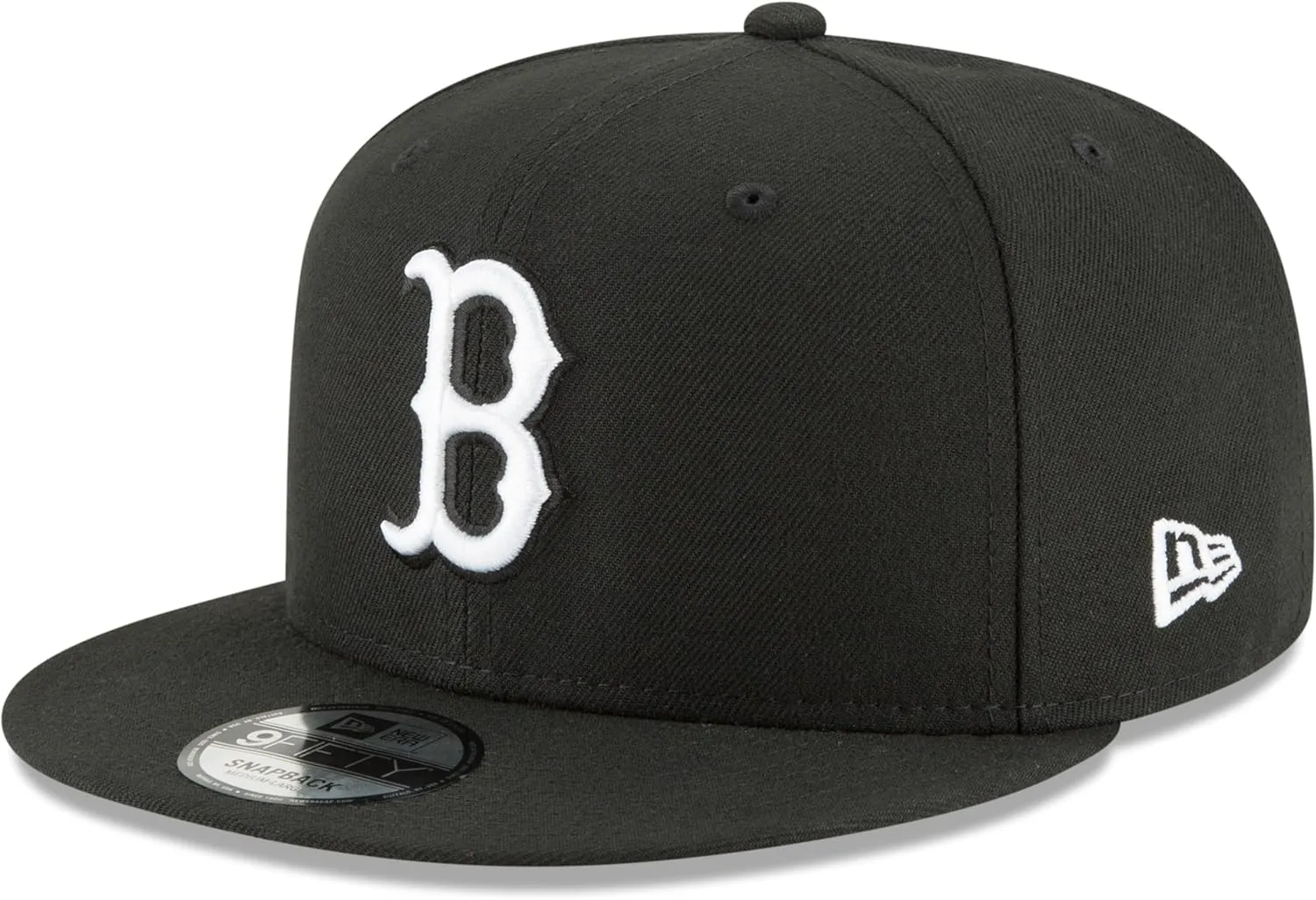 New Era Unisex-Adult MLB 9Fifty Black White Primary Logo Adjustable Snapback Hat Cap One Size Fits All