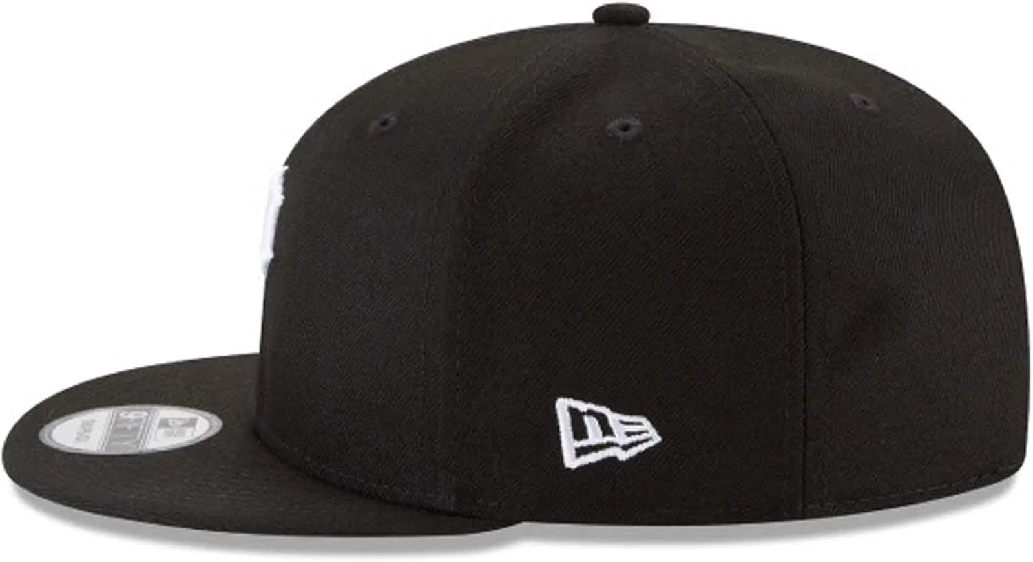 New Era Unisex-Adult MLB 9Fifty Black White Primary Logo Adjustable Snapback Hat Cap One Size Fits All