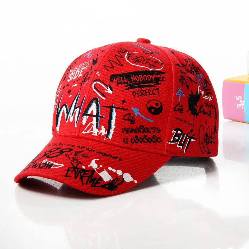 New WHAT Graffiti Baseball Cap  Summer Travel