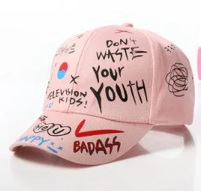 New WHAT Graffiti Baseball Cap  Summer Travel