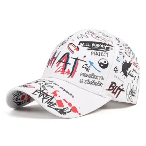 New WHAT Graffiti Baseball Cap  Summer Travel