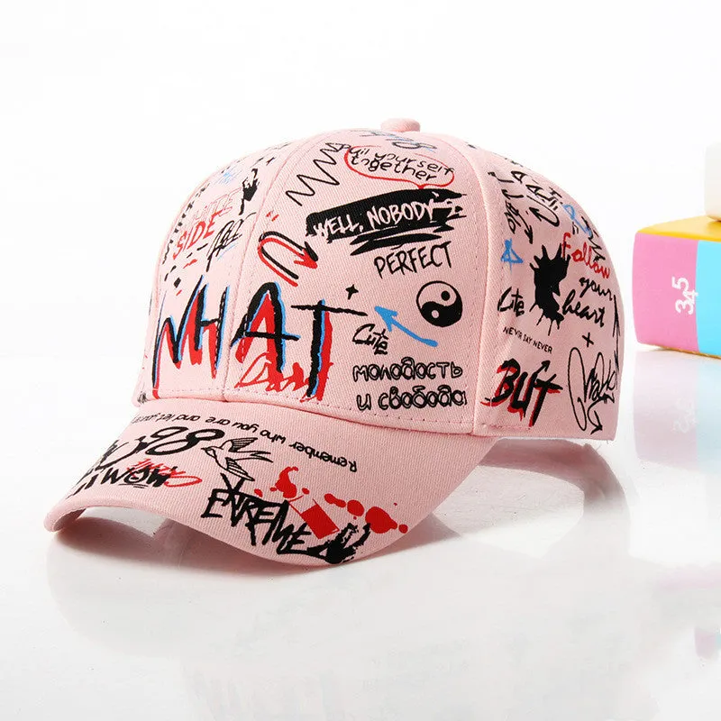 New WHAT Graffiti Baseball Cap  Summer Travel