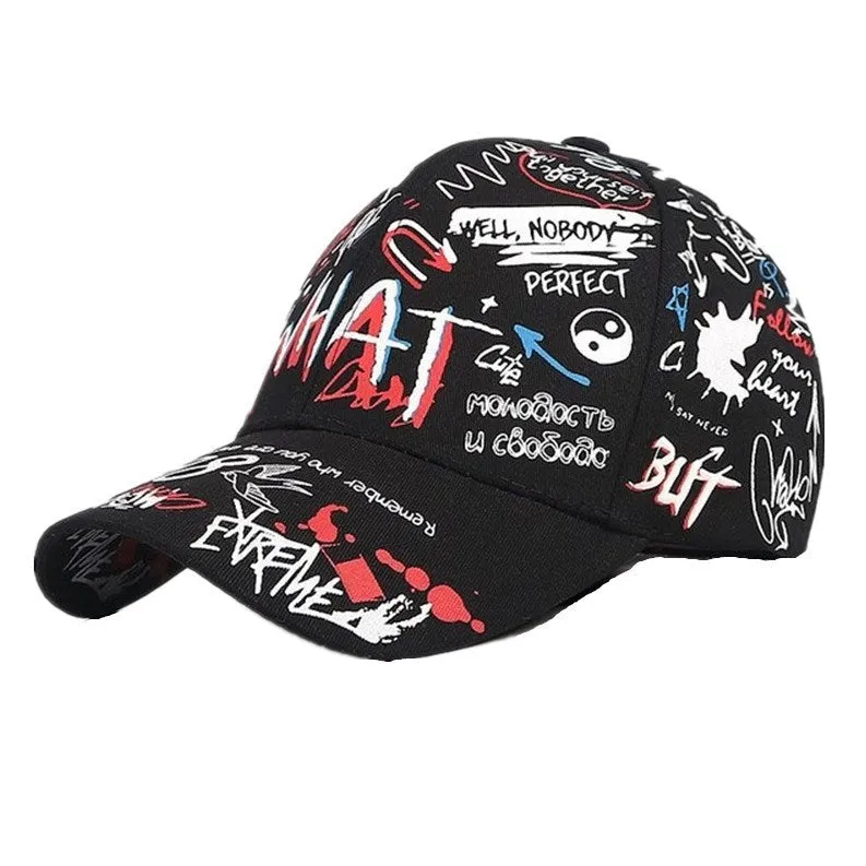 New WHAT Graffiti Baseball Cap  Summer Travel