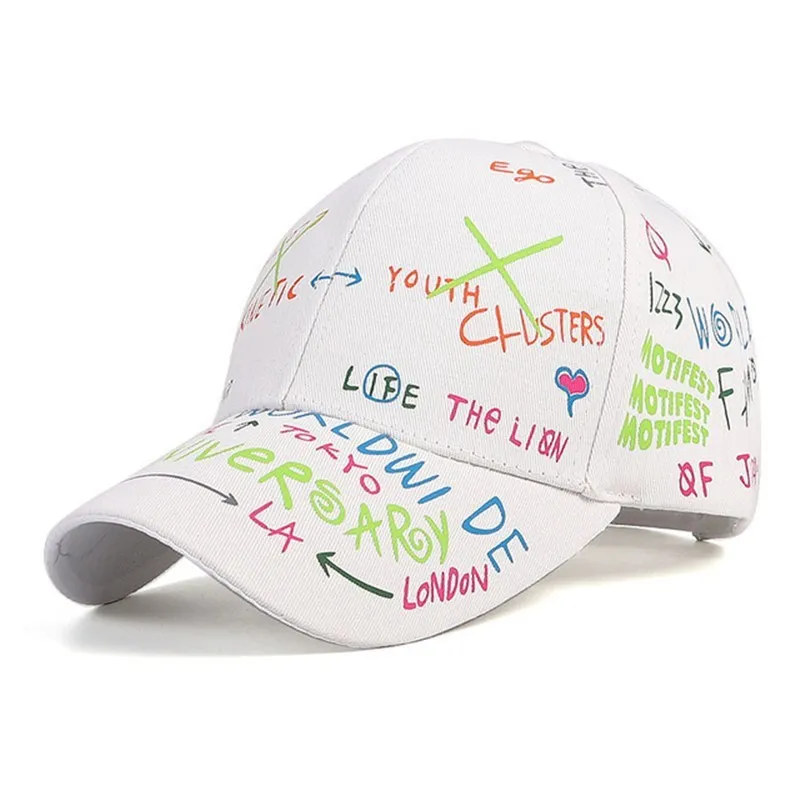 New WHAT Graffiti Baseball Cap  Summer Travel