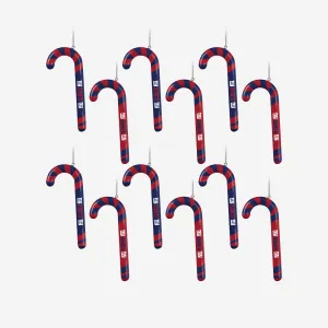 New York Giants 12 Pack Candy Cane Ornament Set
